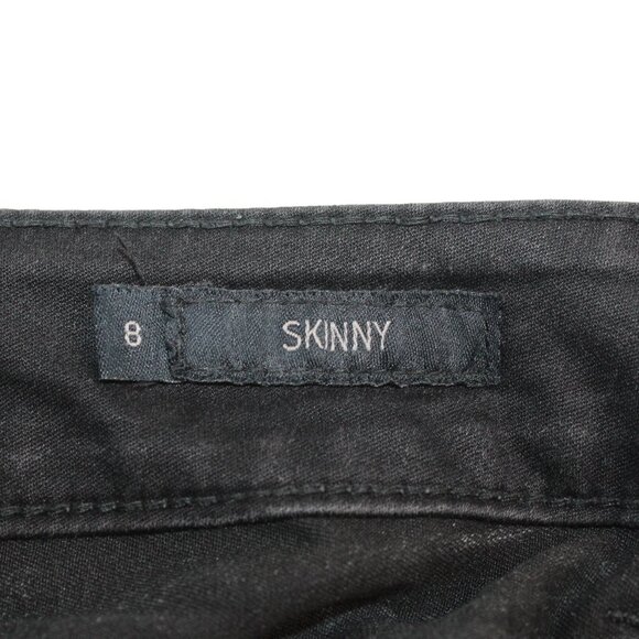 Seven7 Womens Sz 8 Jeans Black Tummyless High-Rise Skinny Leg Stretch Denim - Picture 12 of 13